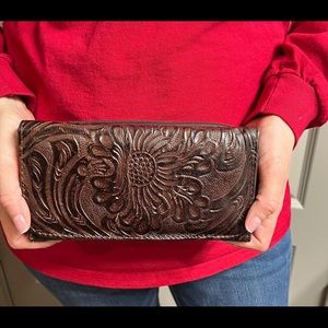 Tooled leather wallet
